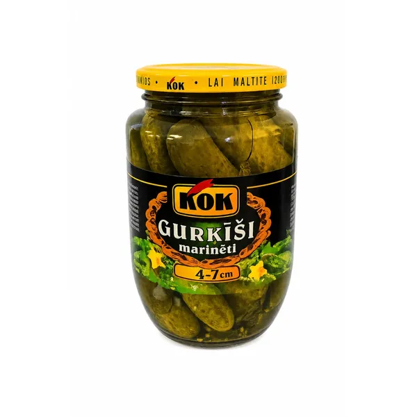 Marinēti gurķīši KOK 4-7cm 530g