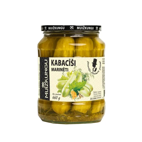 Kabači marinēti MUIŽKUNGU, 660g/350g