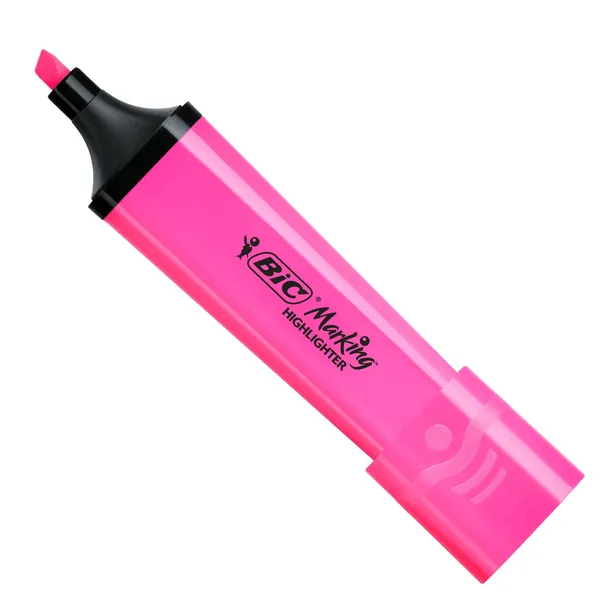 Marķieris Bic plakans b12 rozā neona BS26