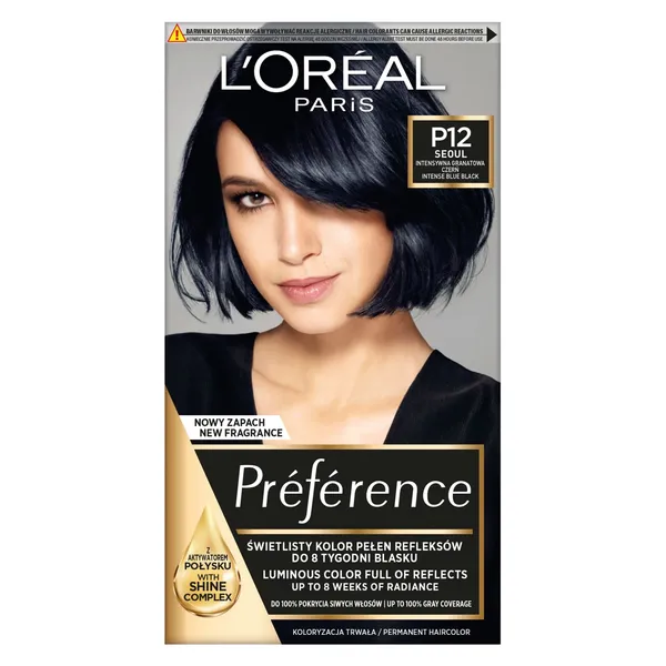 Matu krāsa l'oreal preference black pearl#p12