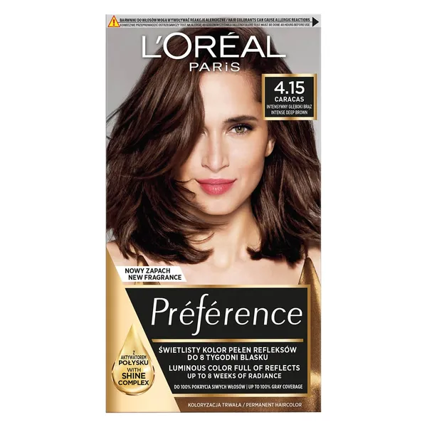 Matu krāsa Loreal preference Nr.4.15