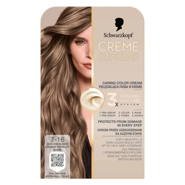 Matu krāsa SK Creme Supreme 7-16 vēsi pelnu blonds