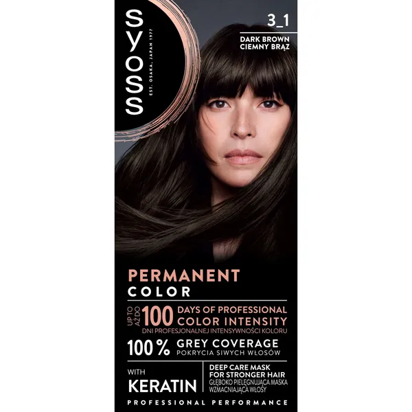 Matu krāsa Syoss color 3-1 tumši brūns