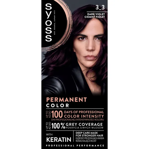 Matu krāsa Syoss color 3-3 tumši violets