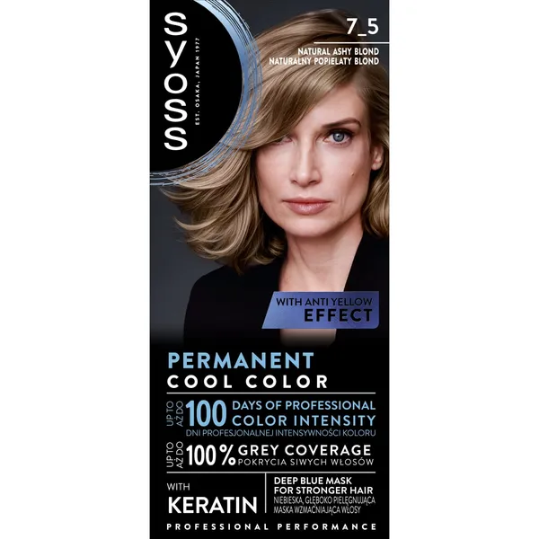 Matu krāsa Syoss Color 7-5 dabiski pelnu blonds