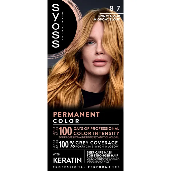 Matu krāsa Syoss color 8-7 medus blonds