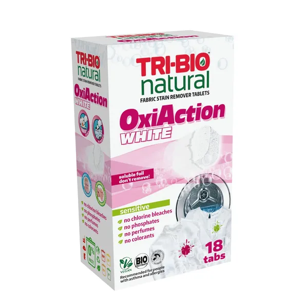 Mazgāšanas līdzeklis tabletes Tri-Bio Oxi-Action White 18gab.