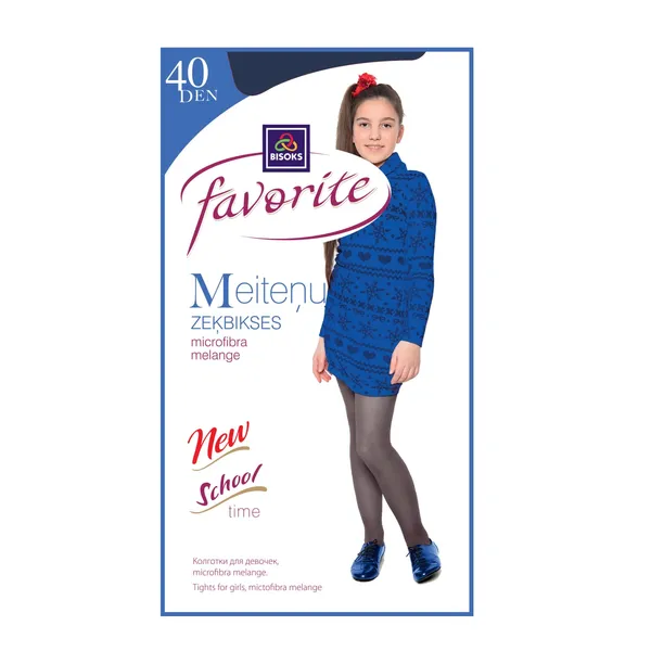 Meiteņu zeķbikses Favorite microfibra melange 40 den 51124 colored 11-12