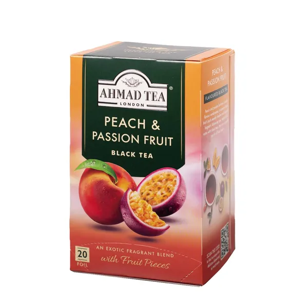 Melnā tēja Ahmad Tea persiku un marakujas 20x2g