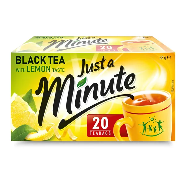 Melnā tēja Just a Minute ar citronu garšu 20x1,4g