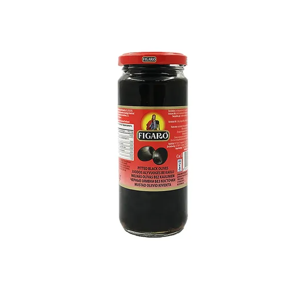 Melnās olīvas bez kauliņiem 340g (160g), Figaro