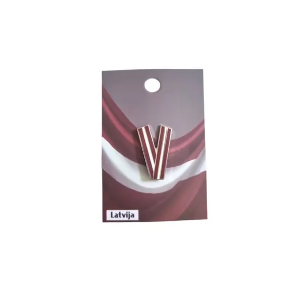 Metāla nozīmīte V veida Baltijas Suveniri