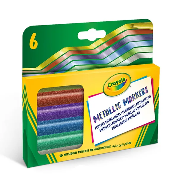 Metālisko krāsu marķieri Crayola 6 gab.