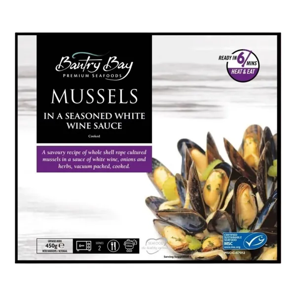 Mīdijas čaumalās baltvīna mērcē 450g