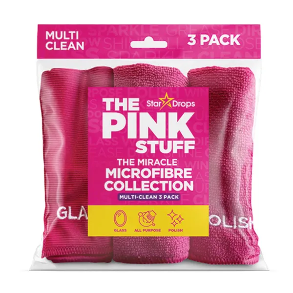 Mikrošķiedras lupatiņas Pink Stuff, 3 gab. SS26