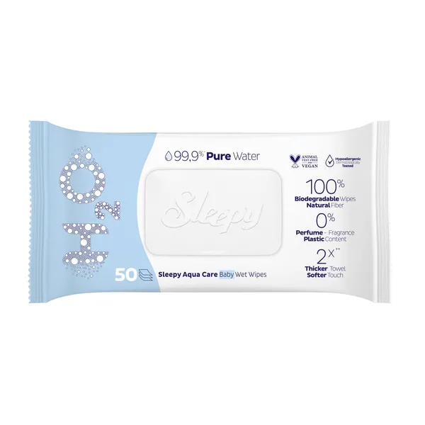 Mitrās salvetes Sleepy Aqua Care bērniem 50gab.