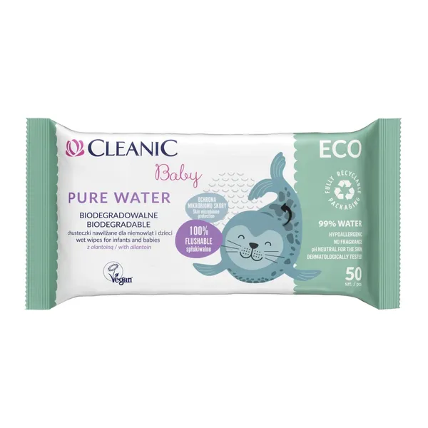 Mitrās salvetes Cleanic Eco Pure Water 50gab.
