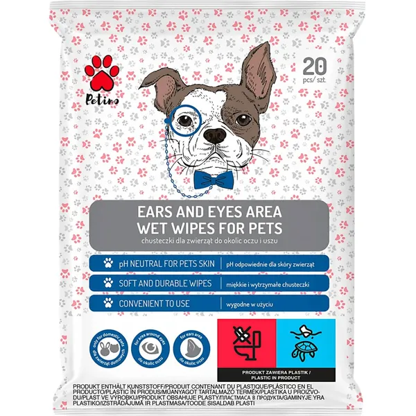 Mitrās salvetes mājdzīvniekiem Petino 20gab.