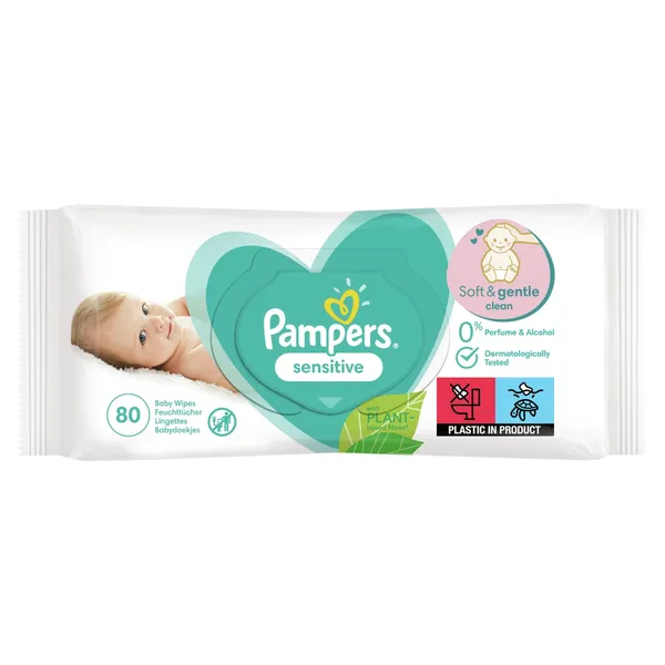 Mitrās salvetes PAMPERS Sensitive, 80 gab.