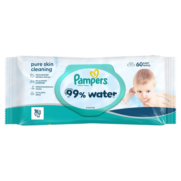 Mitrās salvetes Pampers Water 60gab.