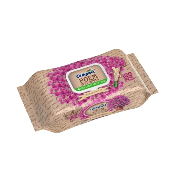 Mitrās salvetes Ultra Compact Poem Italian Bougainvillea bezplastmasas 100gab.