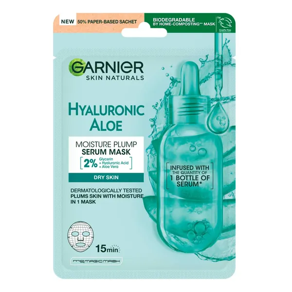 Mitrinoša maska-salvete Garnier SN Hyaluronic Aloe 32g