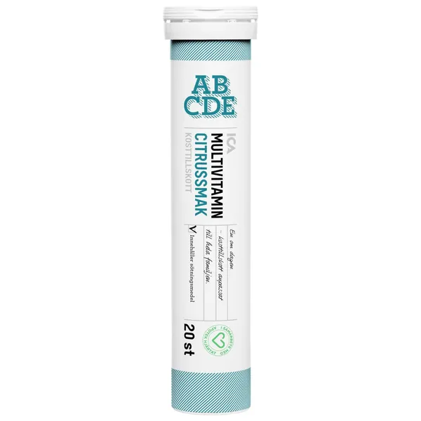 Multivitamīni ICA Hjartat ar citrusaugļu garšu 20 putojošās tabletes