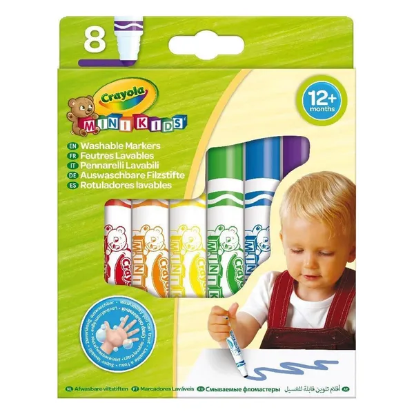 Nomazgājami marķieri MiniKids Crayola 8 gab