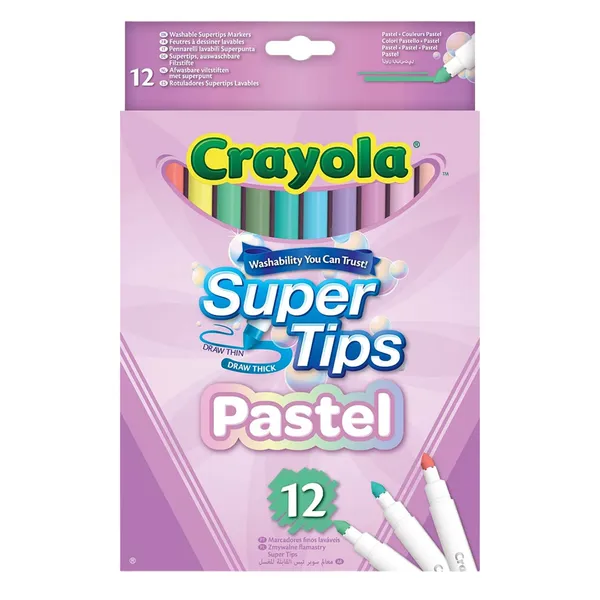 Nomazgājami pasteļtoņu marķieri Crayola 12 gab