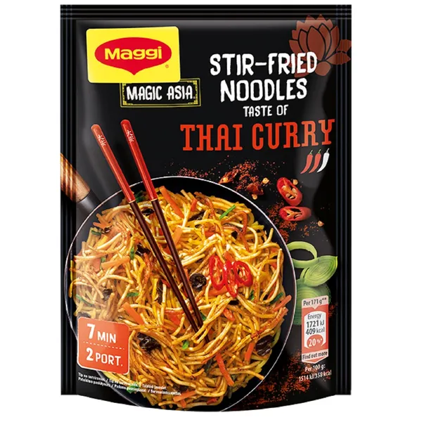 Nūdeles Maggi ceptas Thai Curry 128g