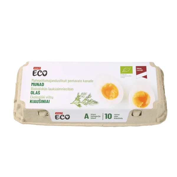 Bioloģiskās lauksaimniecības olas Rimi A/LMS Nr.0 BIO 10 gab.