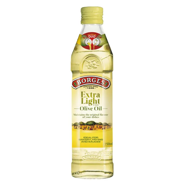 EXTRA LIGHT olīveļļa, kas sastāv no rafinētas olīveļļas un neapstrādātas olīveļļas BORGES, 0,75 l