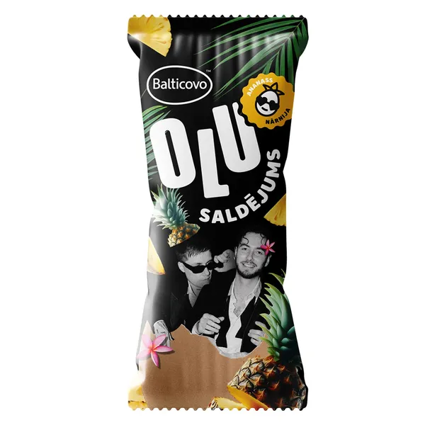 Olu saldējums Balticovo plombīra ar ananasu garšu vafeļu glāzītē 120ml/70g