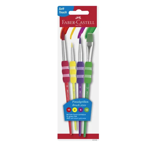 Otiņu komplekts Faber-Castell soft touch Nr.2 6 10 12 4gab/iep