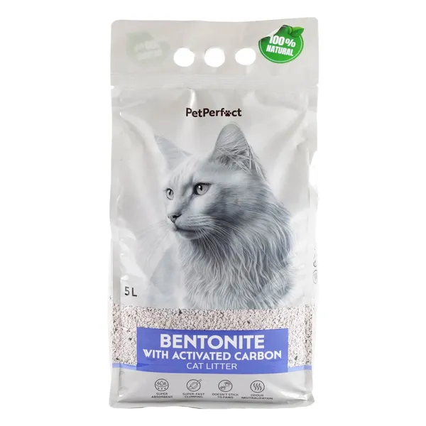 Pakaiši kaķiem Pet Perfect cementējoši ar aktivēto ogli 5l