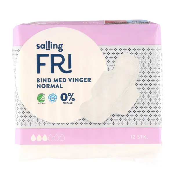 Higiēniskās paketes Salling Fri Normal, ar spārniņiem, bez smaržvielām 12gab