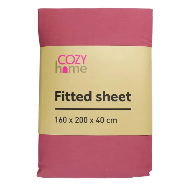 Palags ar gumiju Cozy Home 160x200x40cm persiku krāsā SS25