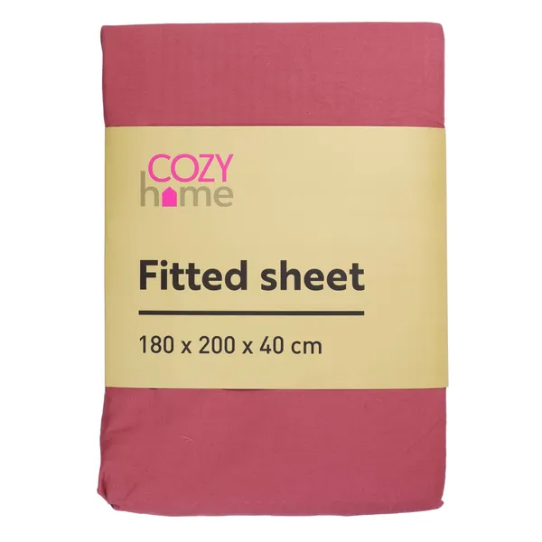 Palags ar gumiju Cozy Home 180x200x40cm persiku krāsā SS25