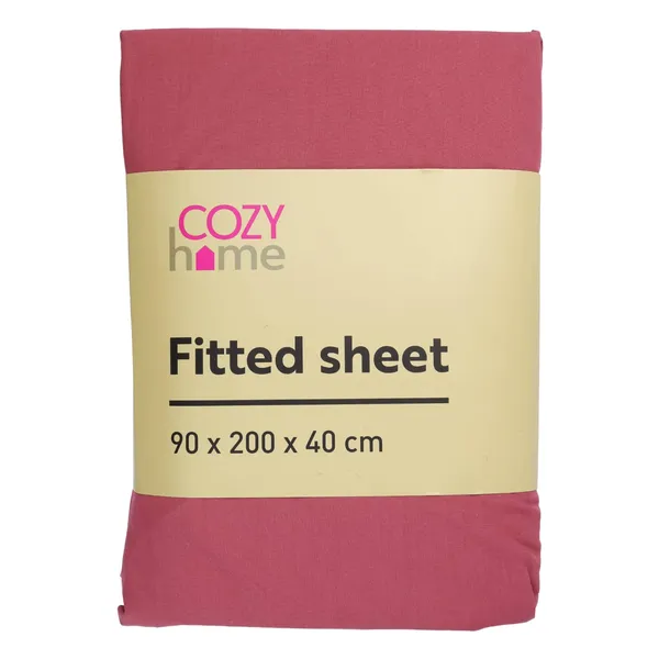 Palags ar gumiju Cozy Home 90x200x40cm sarkans SS25