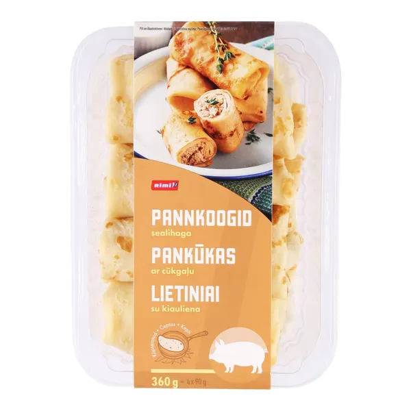 Pankūkas Rimi ar cūkgaļu 4gab x 90g, 360g