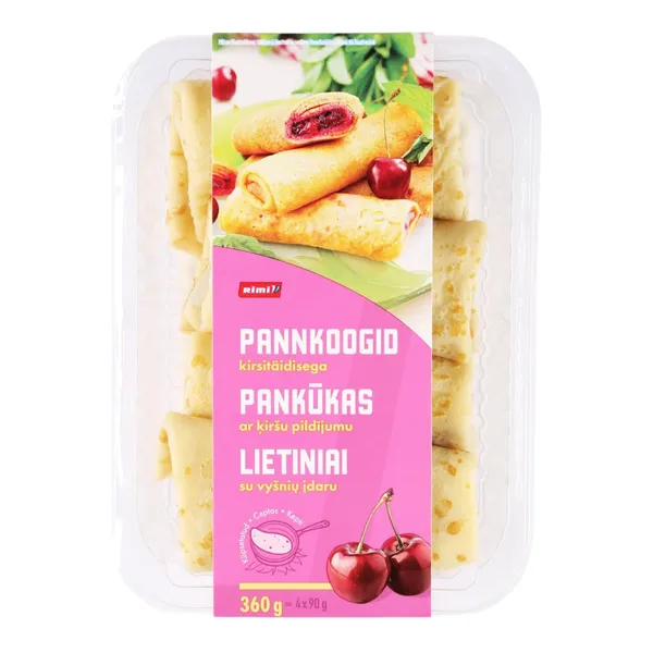 Pankūkas Rimi ar ķiršu pildījumu 4gab x 90g, 360g