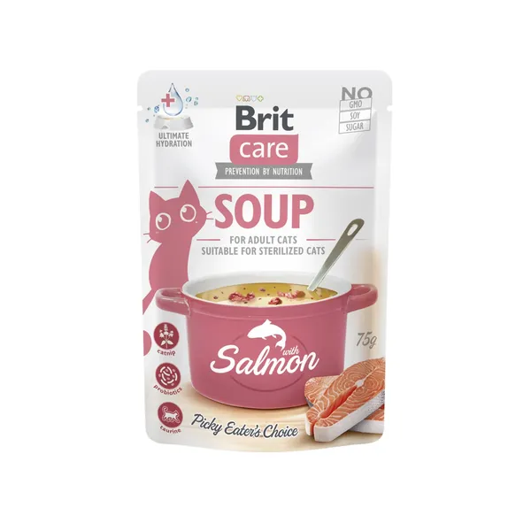 Papildbarība kaķiem Brit Care Cat Soup ar lasi 75g