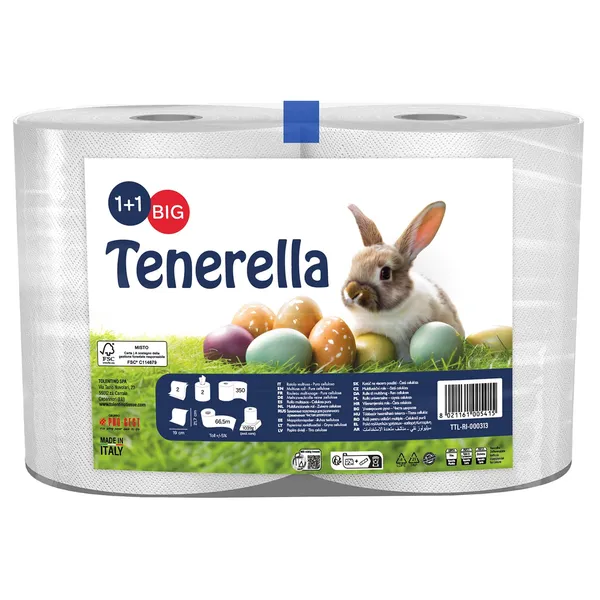 Papīra dvieļi Tenerella Double 2 slāņi, 2 ruļļi