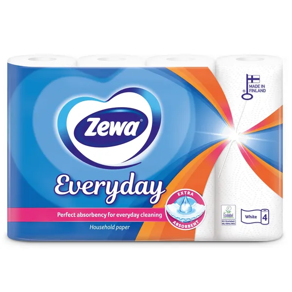 Papīra dvieļi Zewa Everyday 4 ruļļi