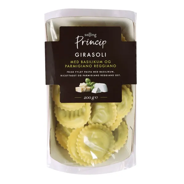 Pasta Girasoli Salling Princip pildīta ar baziliku, Ricotta un Parmigiano sieru, pasterizēta 200g