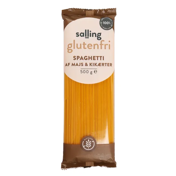 Kukurūzas-aunazirņu bezglutēna pasta spaghetti Salling Glutenfri 500g