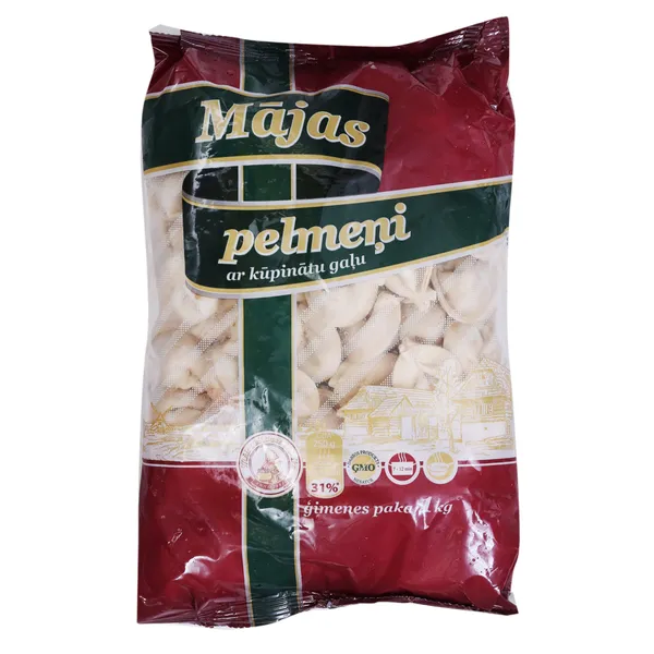 Pelmeņi Mājas ar kūpinātu gaļu 1kg
