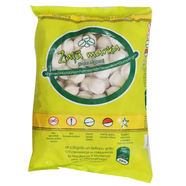Pelmeņi Zaļā marka ar cūkgaļu un liellopu 1kg