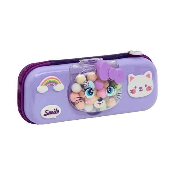 Penālis 3D Astrabag Kitty 22,5x7x9,5cm violets BS26