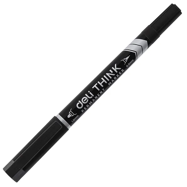 Permanentais marķieris Deli U104 0.5-1mm divpusējs melns